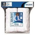 Gildan Branded Apparel Srl 6Pk Wht Mens Crew Socks 1048596
